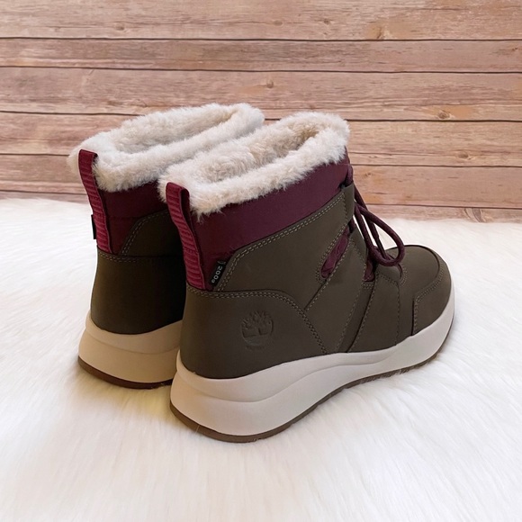 Timberland Women’s Boroughs Project Olive Waterproof Winter Pull On Boots - Picture 3 of 7